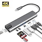 USB C ハブ Type-C 8in1 HUBマルチ変換アダプター 100WPD出力対応 LANポート /2つのUSB-Cポート / 100W出力 PD 対応USB-Cポート / 4K 60HZ 高画質 HDMI出力ポート / 2つのUSB-Aポート /Micro SD/TFカードリーダー 急速充電ポート 多機能 USBハブ 変換アダプター Nintendo Switch/Samsung Galaxy/MacBook pro,Air/Google ChromeBook/Huawei MateBookなど対応