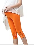 Mille Ti Rana マタニティ カラフル レギンス 7分丈 裾くしゅくしゅ 妊婦 レディース (オレンジ)