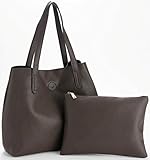 Carry plus レザートートバッグ ポーチ付き ブラウン