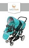 Babyroues Letour Deluxe Duet Stroller, Transforms to Single Stroller. Teal by Baby Roues [並行輸入品]