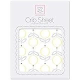 SwaddleDesigns Cotton Crib Sheet, Made in USA Premium Cotton Flannel, Yellow Lolli Fleur [並行輸入品]