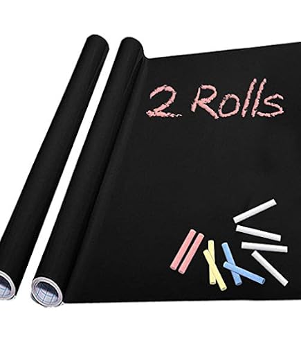 TAKSDAI Chalkboard Contact Paper - 3ft X 6.6ft Removable Blackboard Wall Sticker With Free Chalks