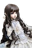 1/6 1/4 1/3ドールウィッグ カール 髪 巻き毛 DIYメイキング アクセサリー (1/4ドール, ダークブラウン)