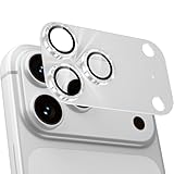 Woxuyee カメラフィルム iPhone 17 Pro Max用 キラキラ 全面保護 いphone17Pro Max カメラ保護 ピカピカ 黒縁取り 露出オーバー防止 9H強化ガラス キズに強い カメラカバー 超高透過率 アイフォン17 プロ max レンズカバー プロテクター シルバー
