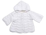 Babytown Baby Girls Hooded Chunky Crochet Knitted Cardigan Jumper (0-3 MONTHS, WHITE 16C536) by BABY