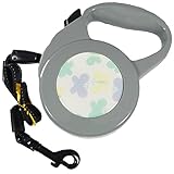 [DOGGIT] 伸縮リード 8m 犬用リード 耐荷重40kg 自動巻き取り 自動巻き戻し 紐タイプ 柄 おしゃれ 犬用 小型犬 中型犬 大型犬 (バタフライグレー)