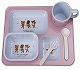 出産祝い　ベビー食器　離乳食調理器具　プレート　ボウル　赤ちゃん　ランチ皿　離乳食器セット　ベビー食器セット　安全　便利　実用性　可愛い　プレゼント（ピンク）