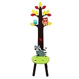Fantasy Fields - Enchanted Woodland Thematic Stool with Coat Rack | Imagination Inspiring Hand Paint