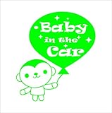 ノーブランド 緑 モンキー Baby in the car シール ステッカー デカール