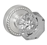 Fusion Hardware V-16-Z8-0-BRN Full Set Victorian Clear Privacy Knob with Rose Adjustable Backset, Br