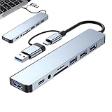 USB Cマルチポートハブ-8インチラップトップ接続ステーション、デュアルポートアダプタードック| 100W電源充電、4K VGAビデオ出力、3.0 カードスロット、ギガビットイーサネットインターネット