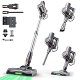 Yuuscc コードレス掃除機 75KPa超強力吸引 550W 軽量 自立式 グリーンLED 2in1充電スタンド 55分連続稼働