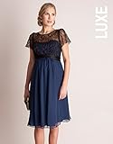 Seraphine セラフィン マタニティワンピース Genevieveショートスリーブ シルク&レーススペシャルオケージョンマタニティワンピース イギリスサイズ18 ブルー