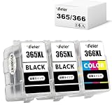 Feier キャノン BC-365XL(顔料ブラック) BC-366XL(染料カラー) 3個セット Canon用 詰め替えインクカートリッジ キャノン TS3530 インク BC-365 BC-366 互換インク キャノン インク 365 366 大容量 対応機種 PIXUS TS3530 TS3730 個包装 日本語説明書付き