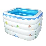 WENJUN インフレータブルスクエアバスタブインフレータブルベビースイミングプール幼児の子供新生児の遊びプールバスバレル ( 色 : 青と​​白 , サイズ さいず : 120*105*75cm )