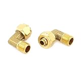 uxcell クイック継手 L型 エア　空気圧縮　6mm　チューブ　1/8PT　ネジ　直角　クイックカプラ　2pcs