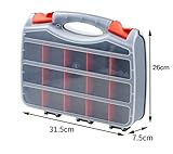 MOONRISE 両面パーツケース 取手付き 工具 部品 ネジ ボルト 釣具 ベイブレード 救急用品 DIY 手芸 ビス 釘 ジュエリー (サイズ中【L31.5×W26×H7.5cm】)