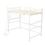 高さ調整可能な極太パイプ ロフトベット 【ORCHID-オーキッド-】 セミダブル ホワイト