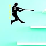 ソフトボール野球バットPlayerスポーツチームパーソナライズ名&番号カスタムBoy Girl名&番号ビニール壁デカールステッカー子供寝室12インチx 12インチ