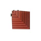 ウッドデッキ ウッドパネル ミニパネル 三角框 コーナー用 端数（１枚）人工木 ウッドデッキタイル 樹脂ウッドパネル 【4色選択可】 (ナチュラルレッド)