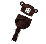Newborn Baby Crochet Costume Photography Prop Outfit Monkey [並行輸入品]