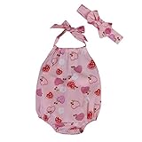SCFLIFE新生児のかわいいパターンプリントヘッドホン子供の夏の衣類赤ちゃんのお祝いの贈 り物とホルターネック (80cm)