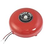 SODIAL(R) DC 24V 25mA 95db 150mm 6 インチ 直径の金属電気ラウンドアラームベル　赤