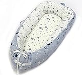 Enipate ベッドインベッド ベビーベッド ベビーネスト お腹の中を再現 添い寝ベッド 寝返り防止 お出かけ おむつ換え コンパクト (星・グレー)