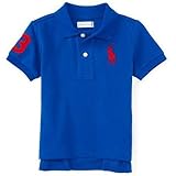 Polo Ralph Lauren(ポロラルフローレン)　ビッグ ポニー ポロシャツ 半袖（青色・紺色） (12M（1歳）, 青) [並行輸入品]