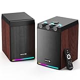 ブックシェルフスピーカー、リモコンを備えたテレビオーディオ、木製のスタジオスピーカー、ワイヤレスBluetoothスピーカーは、屋内、カラオケ、リビングルームに適しています【2台1組】