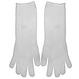 Baoblade 作業グローブ　ロング　耐切創レベル5　耐切創手袋　切り傷防止　食品グレード　全2色　高強度ポリエステル　スチールワイヤー　 - ホワイト