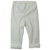 《H29年春物》(日本製) Pample Mousse(パンプルムース) ストレッチリップル裾レース付9分丈スパッツ 95cm /IV NO.DP-71306