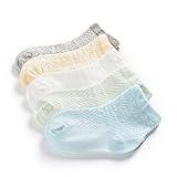 ベビー幼児子供コットンアンクルメッシュ靴下ストライプデザインソックス5ペア1-3 歳