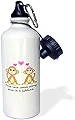 ローズWB 6288 _ 1 True Love Comesに沿ってOnce In A lifetime-cute Monkey Loveデザインスポーツウォーターボトル、21オンス、ホワイト
