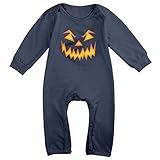 かわいい 幼児 カボチャの顔 ハロウィーン Tシャツ 100%綿 Navy Size 18 Months