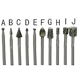 10ピース木材彫刻フラワーカット回転バリ木彫りファイルファイルビット木材ロータリーファイル木工木工カッター