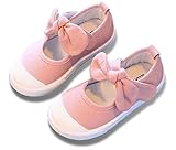 【POLKA ポルカ】ベビー ＆ キッズ リボン キャンバス シューズ 全4色 (21（13.8）, ペールピンク)