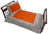 Baby Doll Bedding Set Zuma Toddler Bedding Set, Grey/Pumpkin by BabyDoll Bedding
