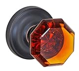 Fusion Hardware P-17-A5-0-ORB Full Set Victorian Amber Passage Knob with Ketme Rose Adjustable Backs