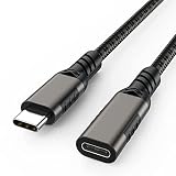 USB Type C 延長ケーブル 2m LpoieJun USB 3.1 Gen 2 (10Gbps) Thunderbolt3対応ケーブル 延長コード ナイロン編み 双方向転送 3A PD急速充電 スマートフォン/ラップトップ/タブレットなど様々なUSB Cデバイスに対応