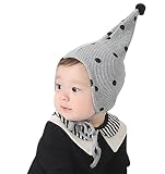 （UN ANANAS） ドット とんがり帽子 ベビー 子供 ウール 帽子 赤ちゃん キッズ ハット ドームキャップ つぼみ （44 グレー）