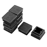 uxcell　 パイプキャップ　チューブ挿入　エンドキャップ　正方形　ブラック　プラスチック　30mm x 30mm　8個