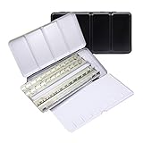 Osyareko 水彩絵具 ペイント ツール セット ウォーターカラー ライトウェイト 収納メタルボックス (L=48色のサイズ)