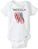 blakenreag Merica Funny Baby Onesie赤ちゃん男の子女の子服 カラー: ホワイト