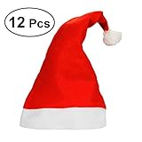 LUOEM キッズサンタハットコスチュームサンタハーツクリスマスファンシードレスアクセサリー子供用クリスマスアダルト、12パック