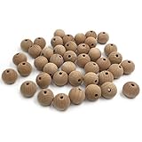Kissteether 20pcs 赤ちゃんのおしゃぶりのネックレスのためにDIY赤ちゃんのおしゃぶりウッドビーズアクセサリーブナ幾何20ミリメートルオーガニック安全な木製のラウンドビーズ (20pc
