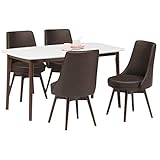 ダイニングセット 5点 ダイニングテーブル(ホワイト/白天板)&amp;チェア(ダークブラウン)4点 木製 【ROYCE】ロイズ 【組立品】【代引不可】 生活用品 インテリア 雑貨 インテリア 家具 テーブル ダイニングテーブル ダイニング
