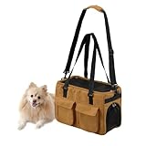 アイリスオーヤマ 犬 猫 キャリー 2WAY 安心リード 収納付 マスタード 猫・超小型犬用 Sサイズ