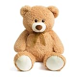 HollyHOME 大きなテディベア 大きなテディベア ぬいぐるみ 動物 誕生日 バレンタインデー ぬいぐるみ 子供とガールフレンド用 36インチ タン