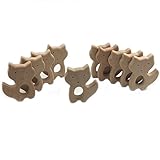 Kissteether 10pcs 手作りの木製有機グレープフルーツキツネのペンダントの天然ブナの木のおもちゃの動物の手DIYジュエリー作りのアクセサリー (10pcs)